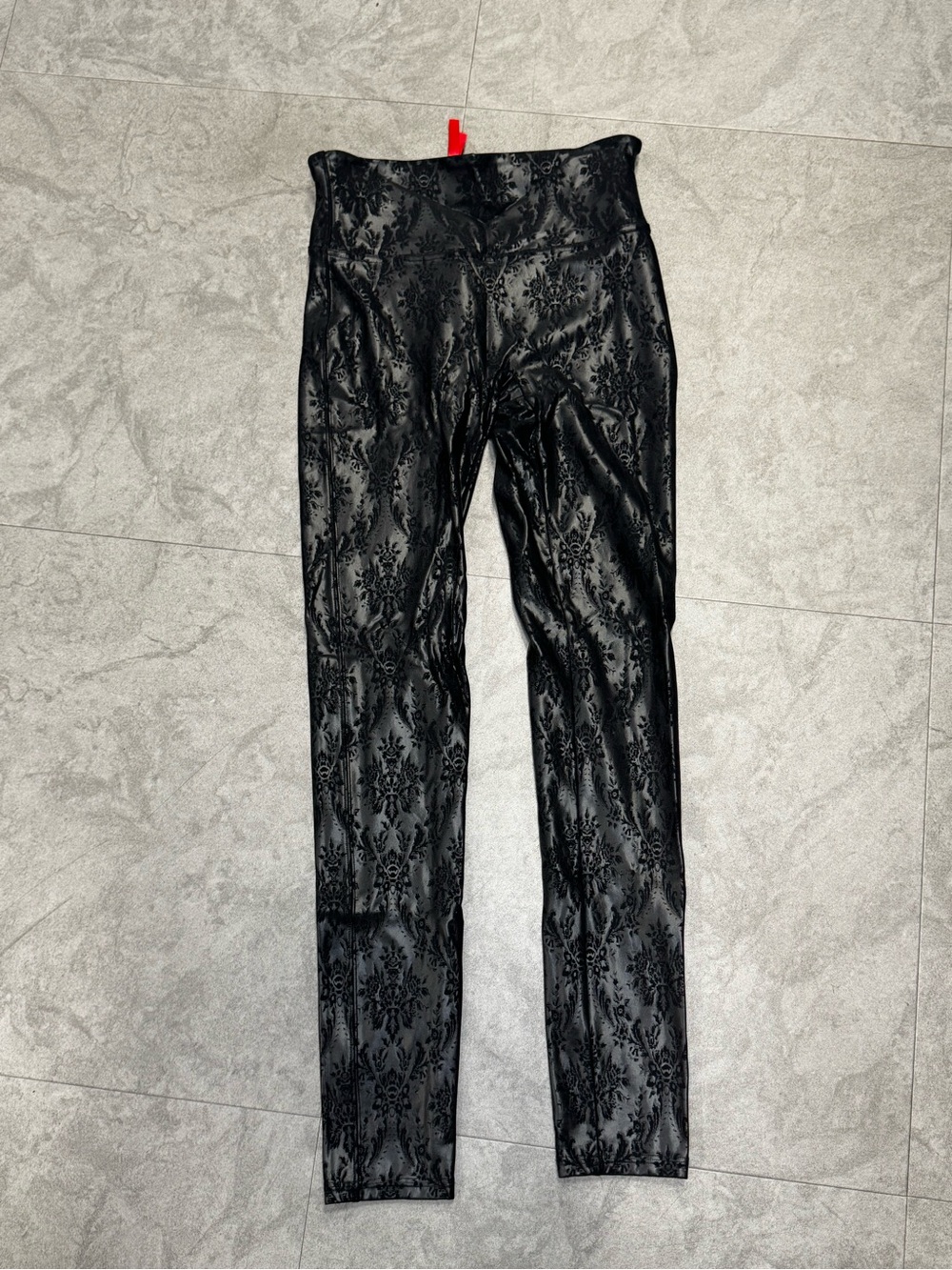 SPANX Black Patterned High-Waist Jeggings
